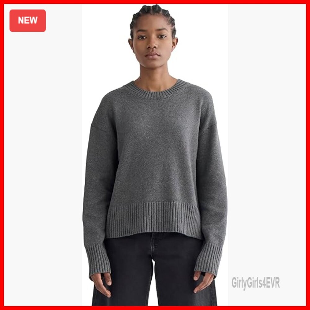 Organic Cotton Box Sweater, Relaxed Fit, Chunky Rib Trim, Versatile Layer